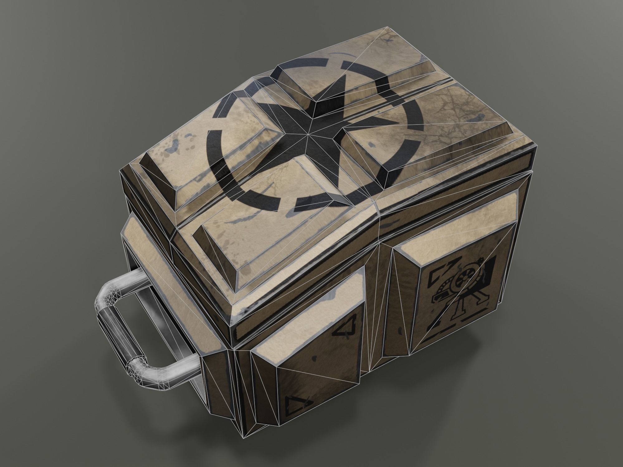 Foldable turret Low-poly 3D model_9