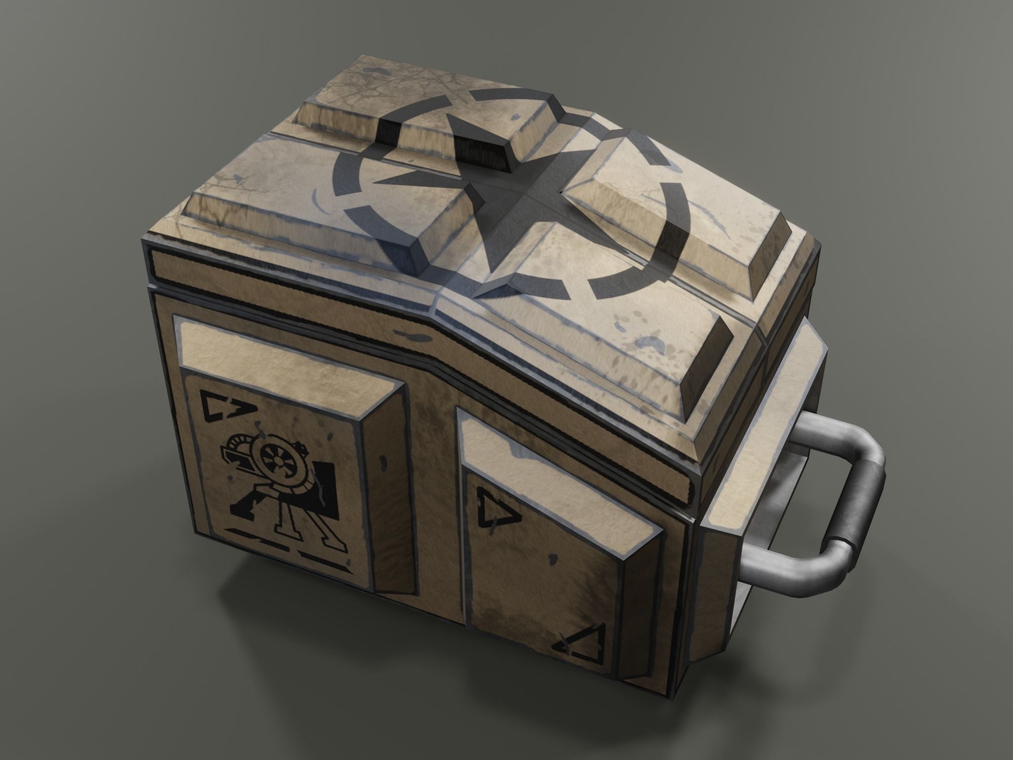 Foldable turret Low-poly 3D model_10