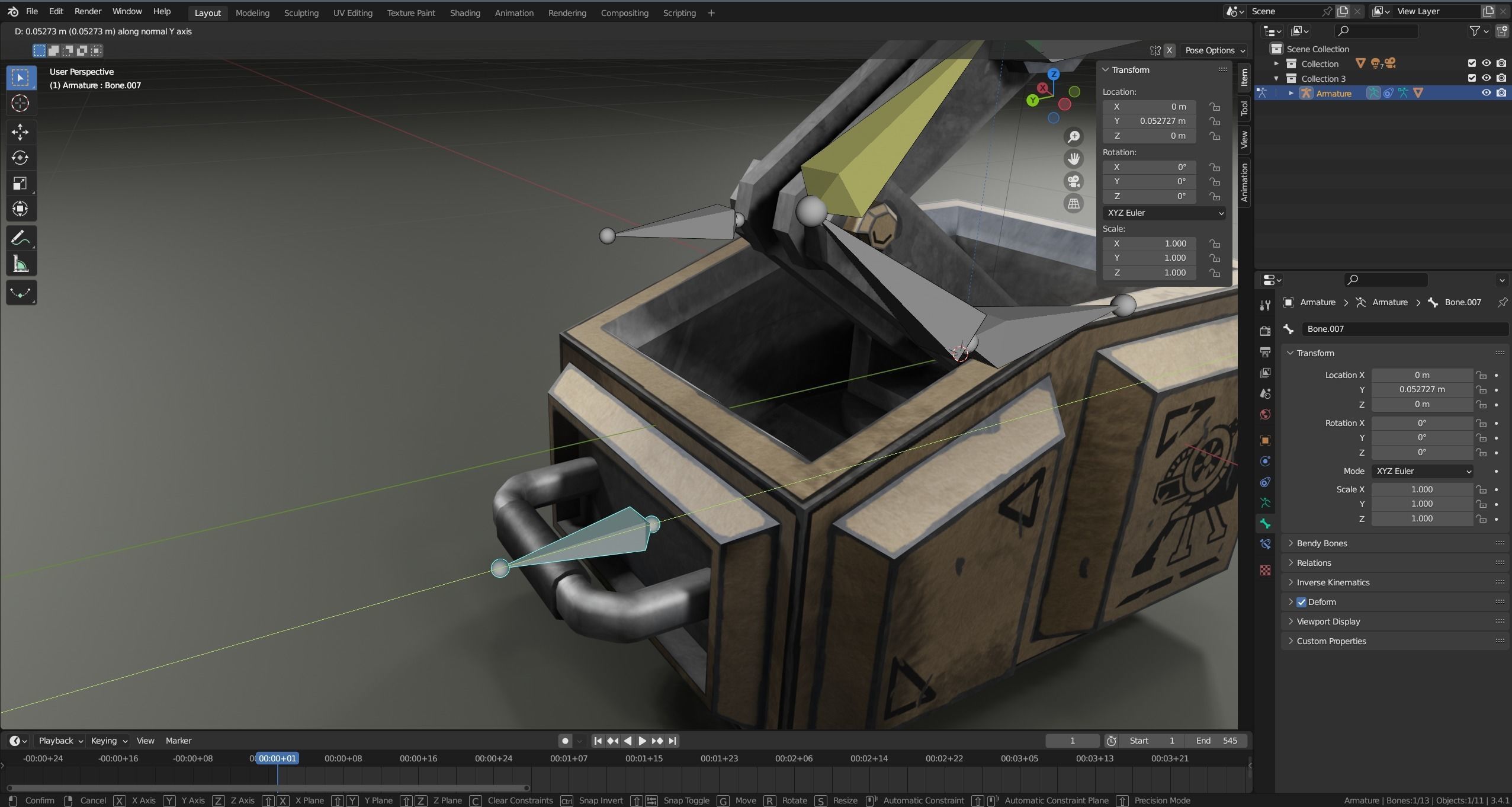Foldable turret Low-poly 3D model_26