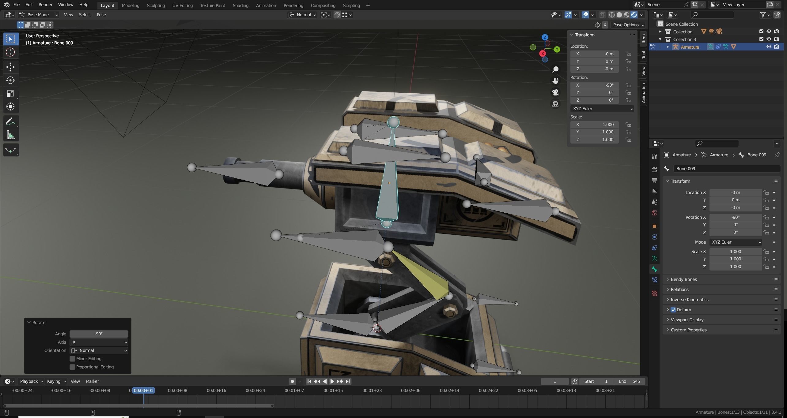 Foldable turret Low-poly 3D model_21
