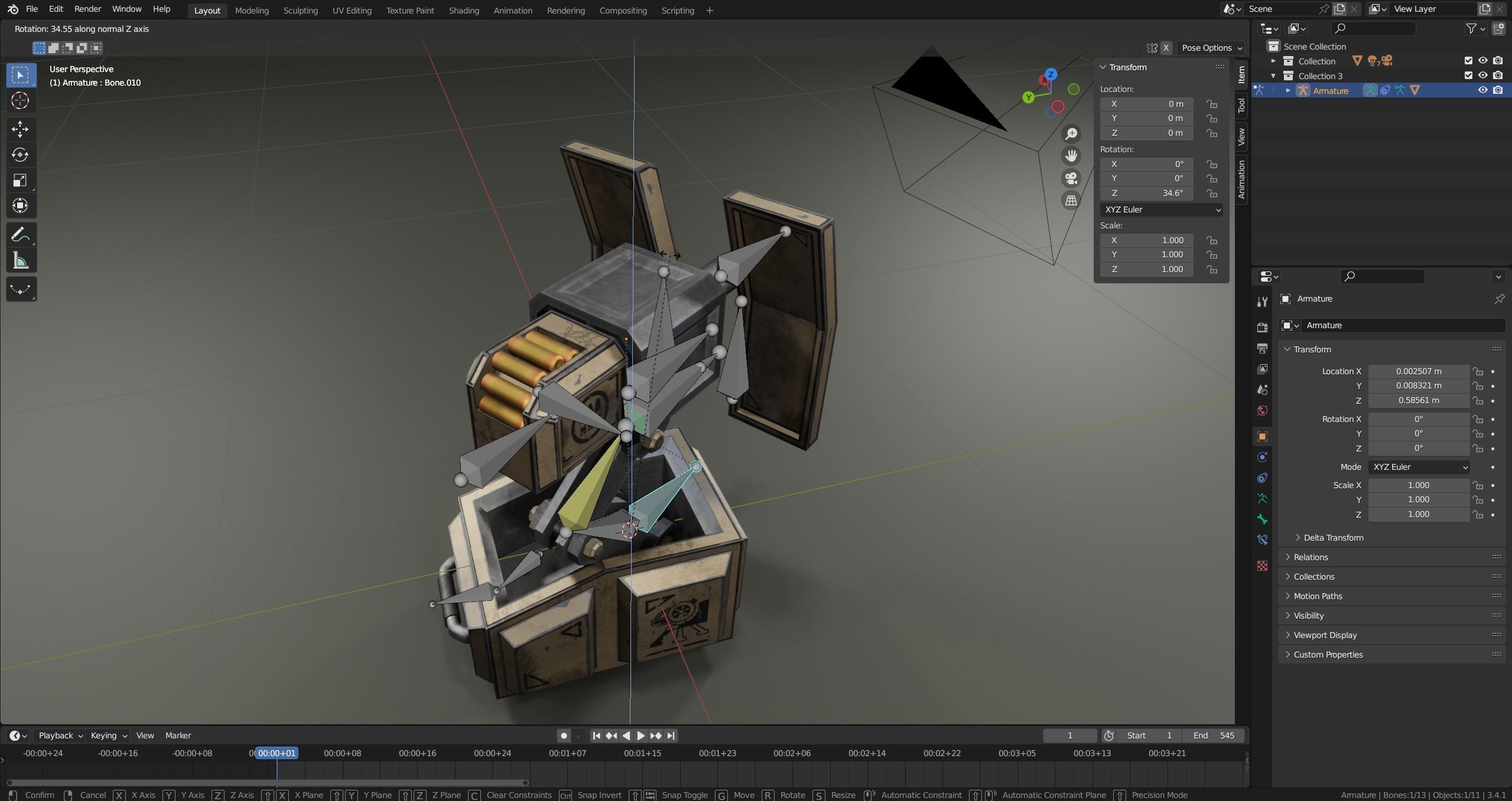 Foldable turret Low-poly 3D model_19