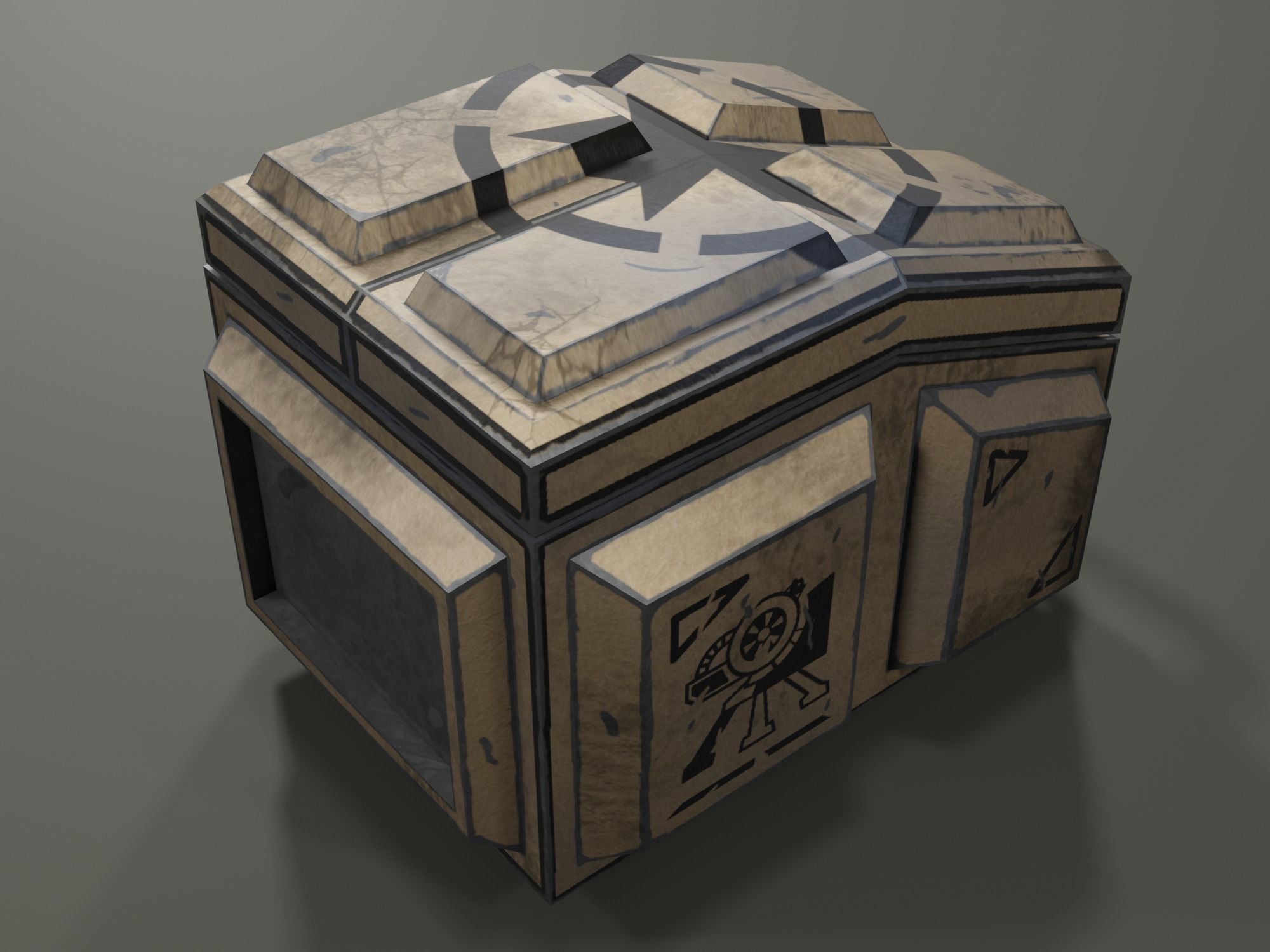 Foldable turret Low-poly 3D model_11