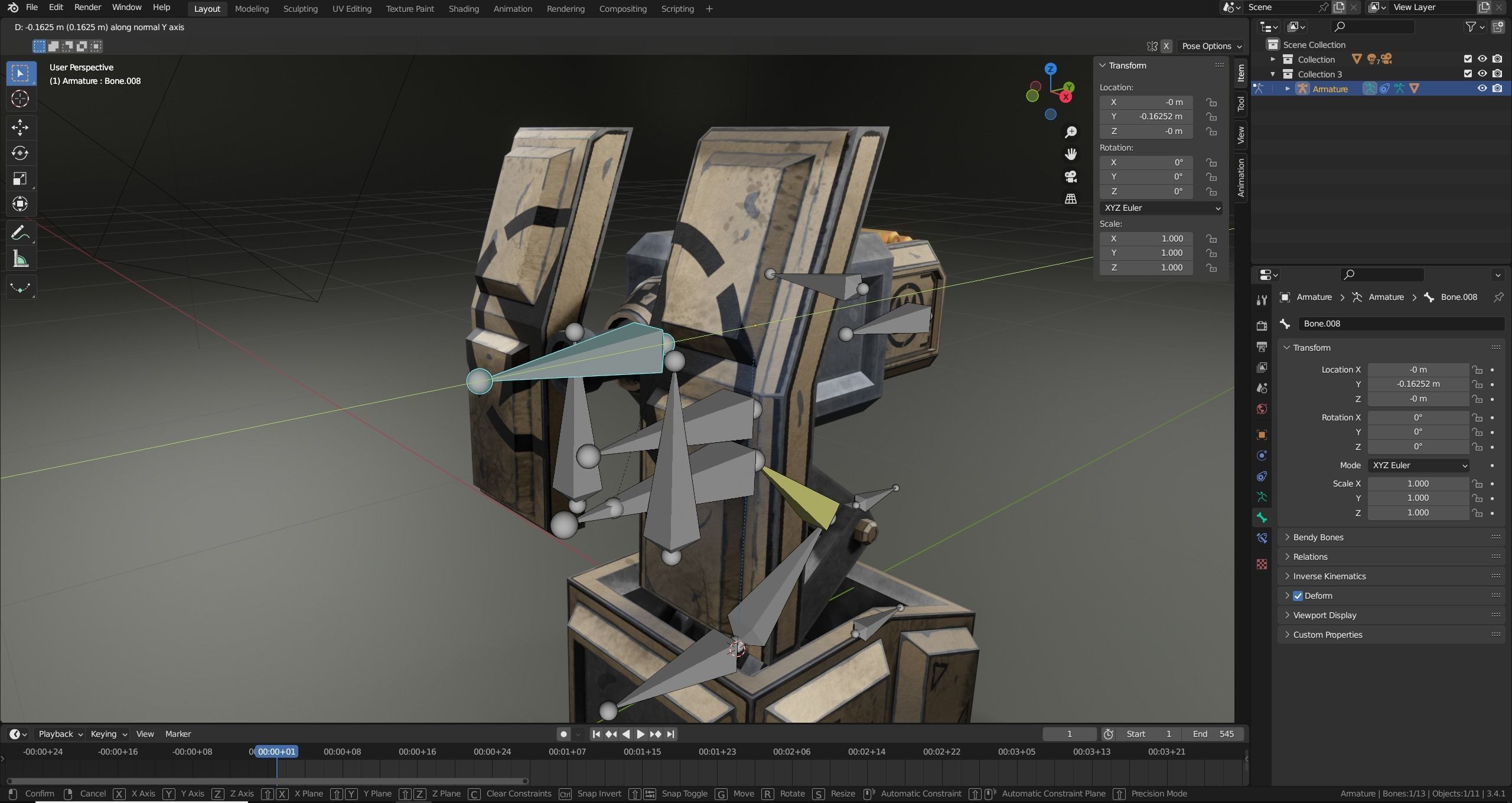 Foldable turret Low-poly 3D model_20