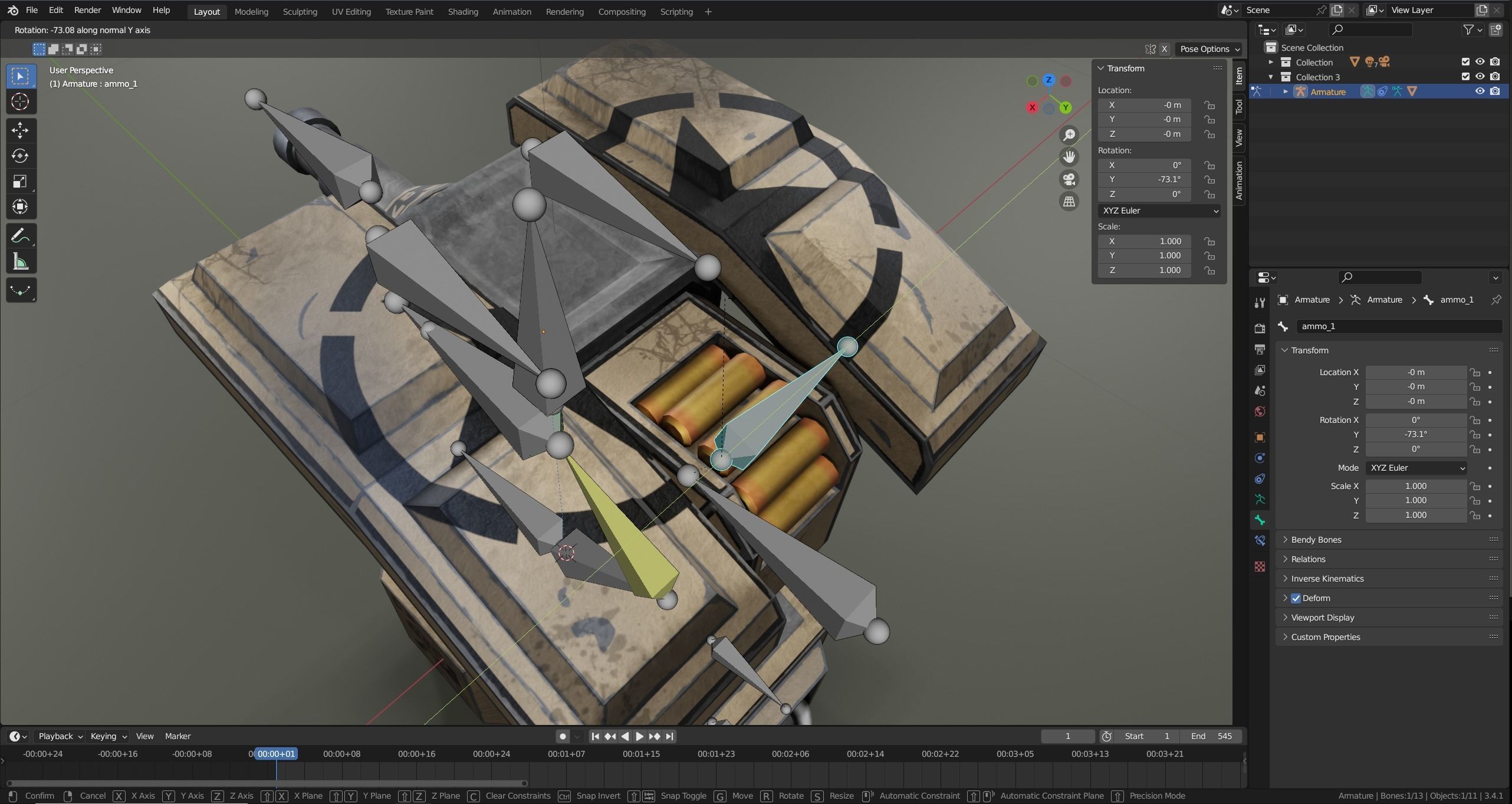 Foldable turret Low-poly 3D model_25