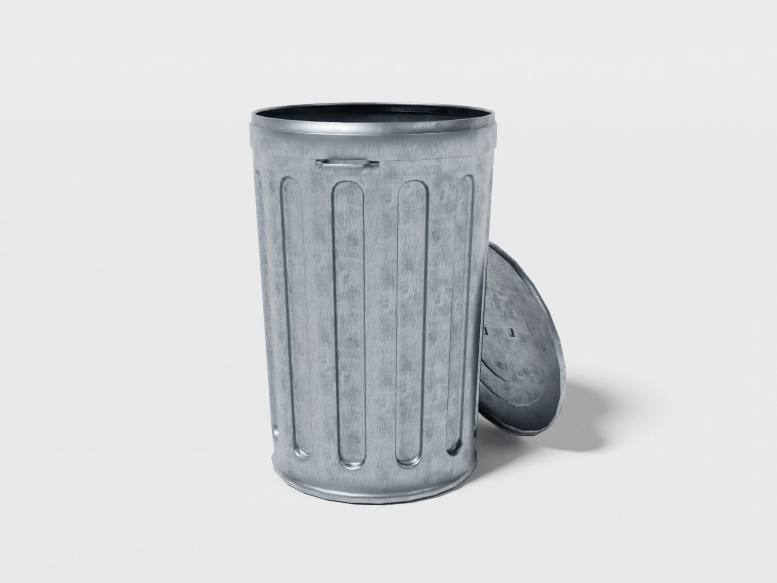 Street trash can Low-poly 3D model_5
