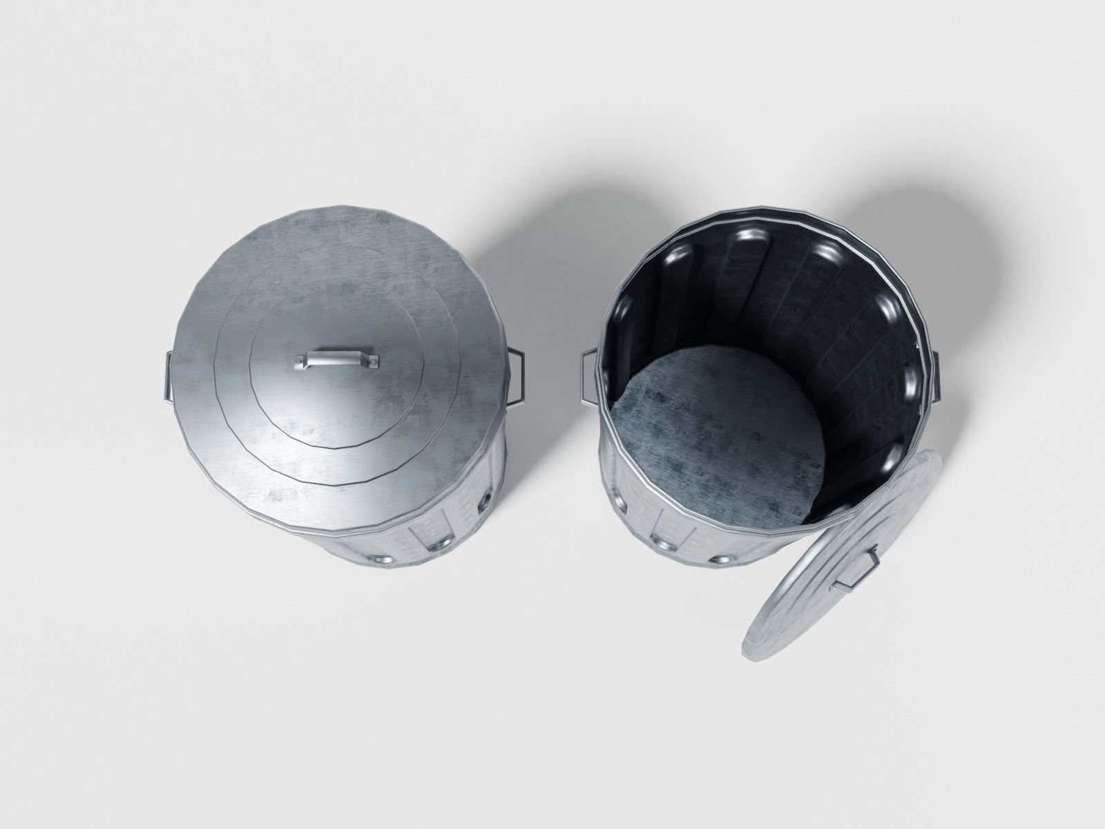 Street trash can Low-poly 3D model_2