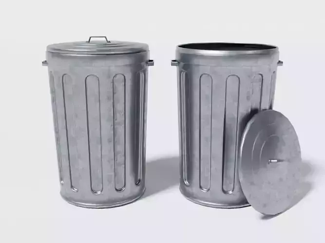 Street trash can Low-poly 3D model