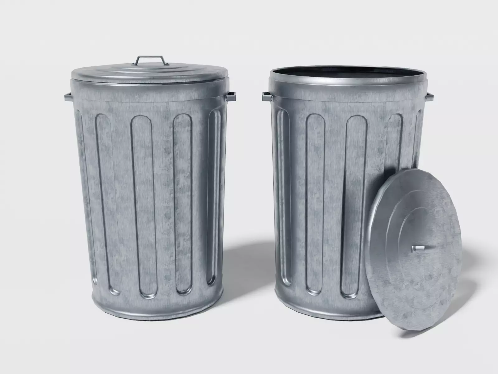 Street trash can Low-poly 3D model_0