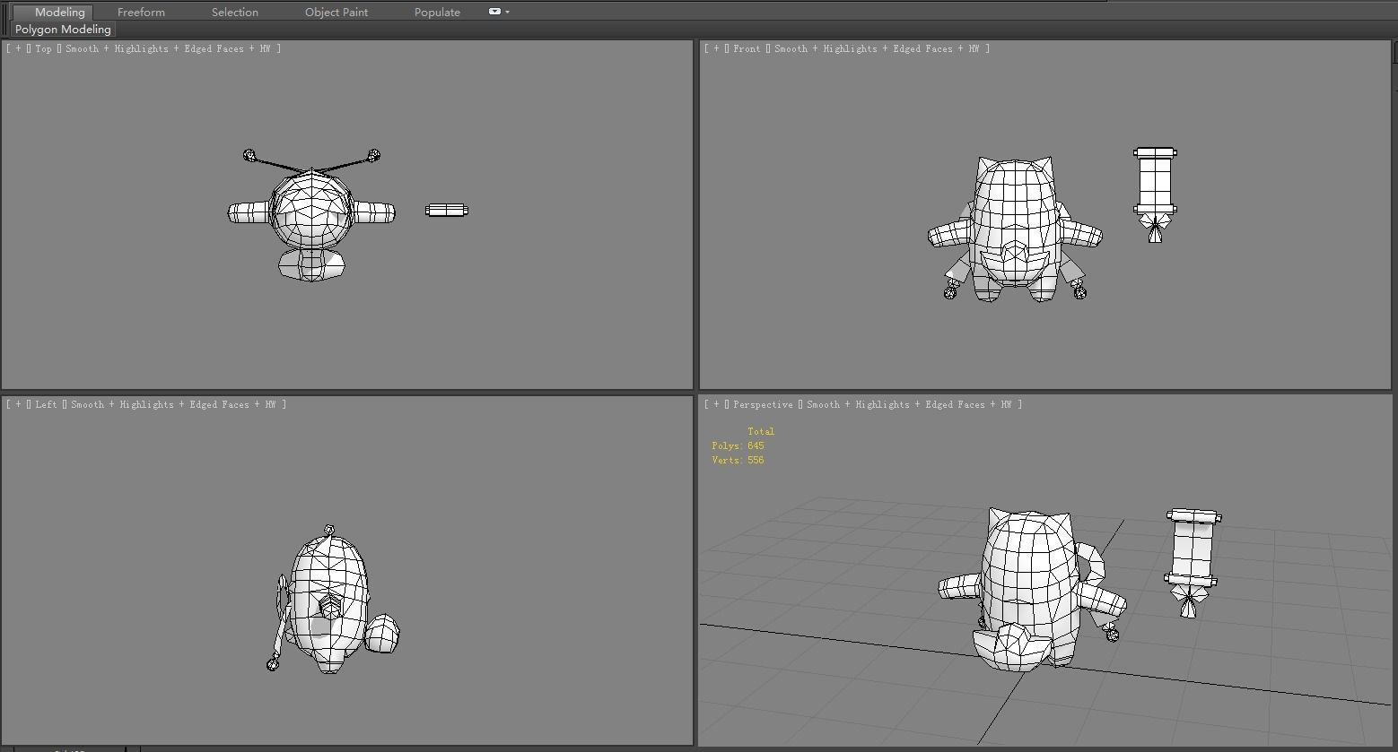 Cartoon Lucky cat Low-poly 3D model_5