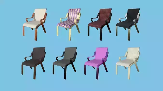 Modern Armchair Asset - Furniture Interior Design 3D Model Collection
