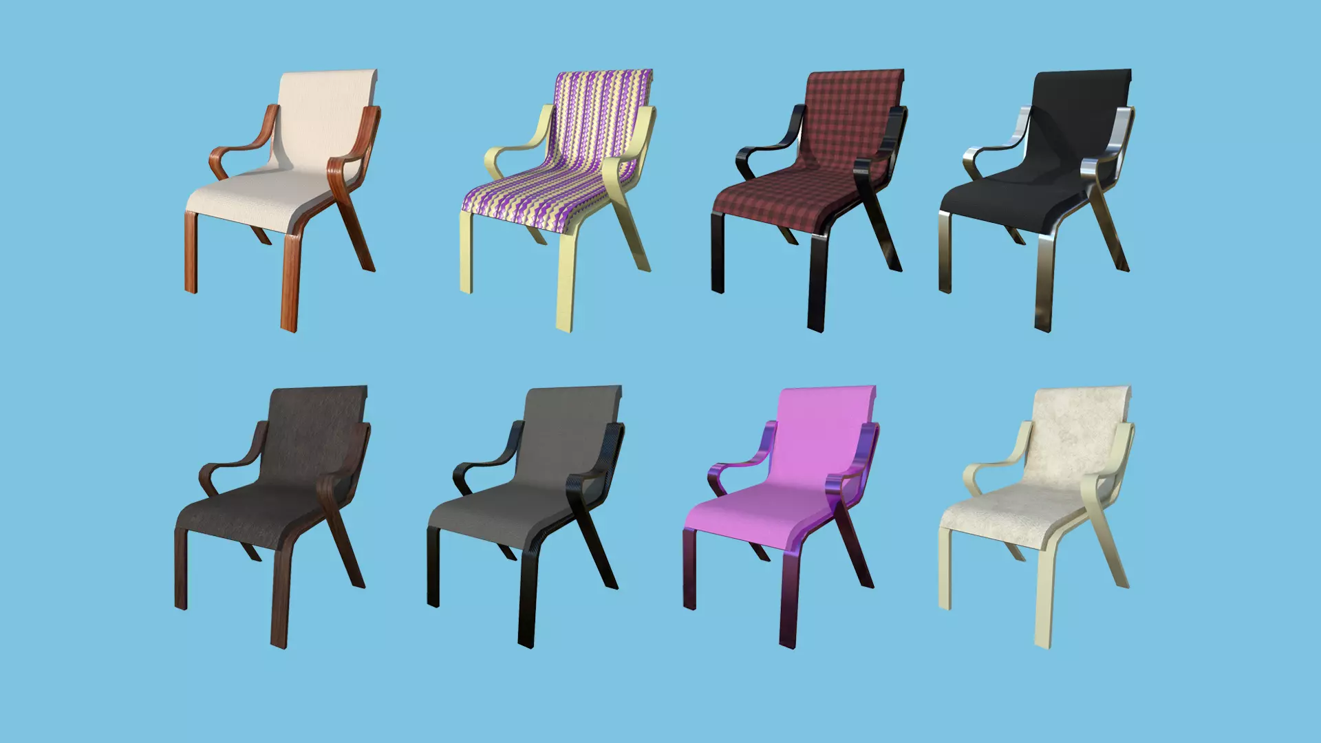 Modern Armchair Asset - Furniture Interior Design 3D Model Collection_0