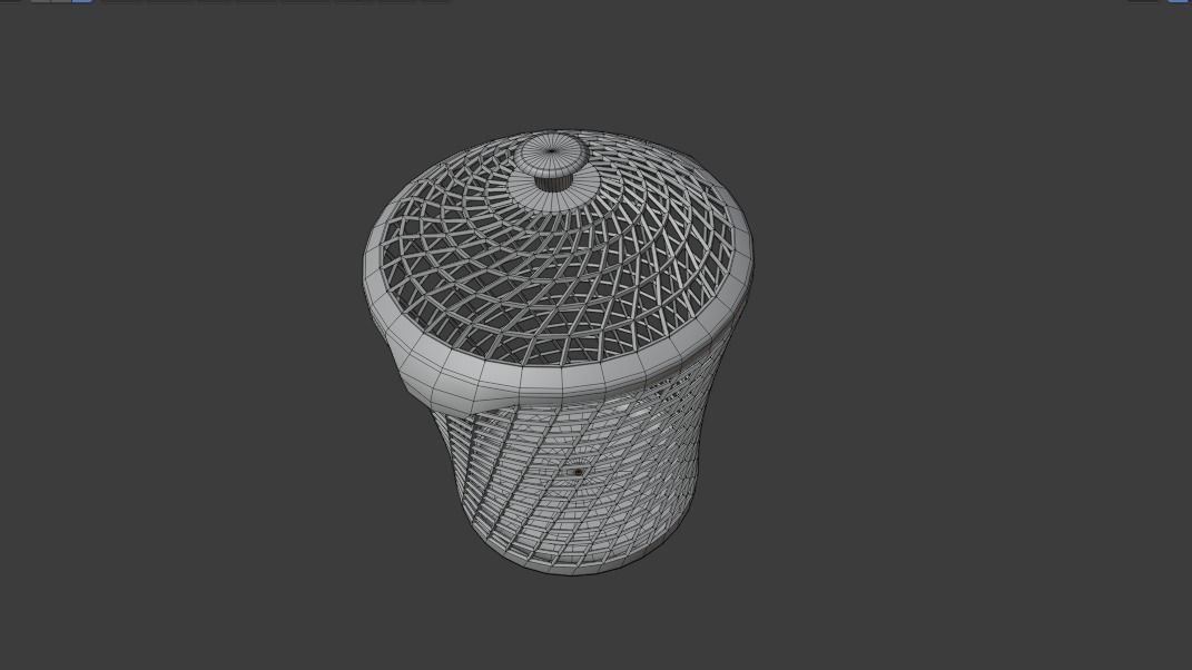 Laundry basket Low-poly 3D model_3