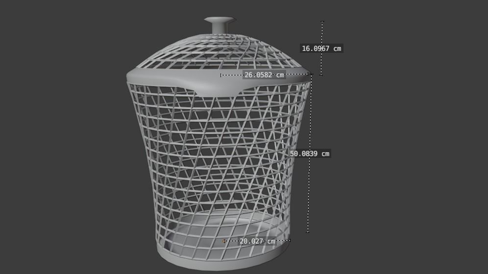 Laundry basket Low-poly 3D model_1