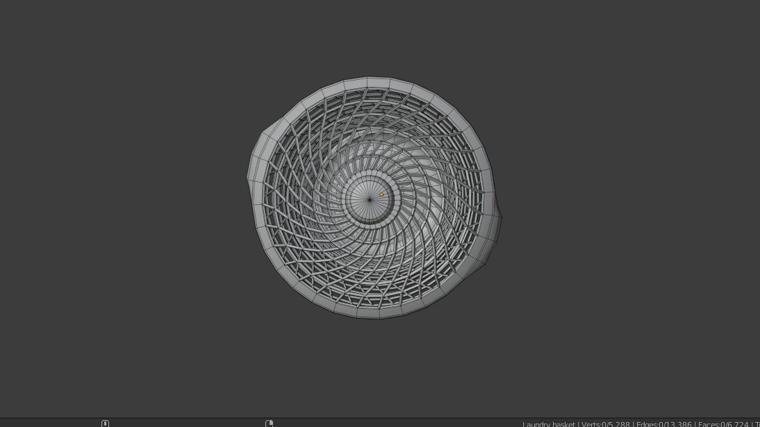 Laundry basket Low-poly 3D model_2