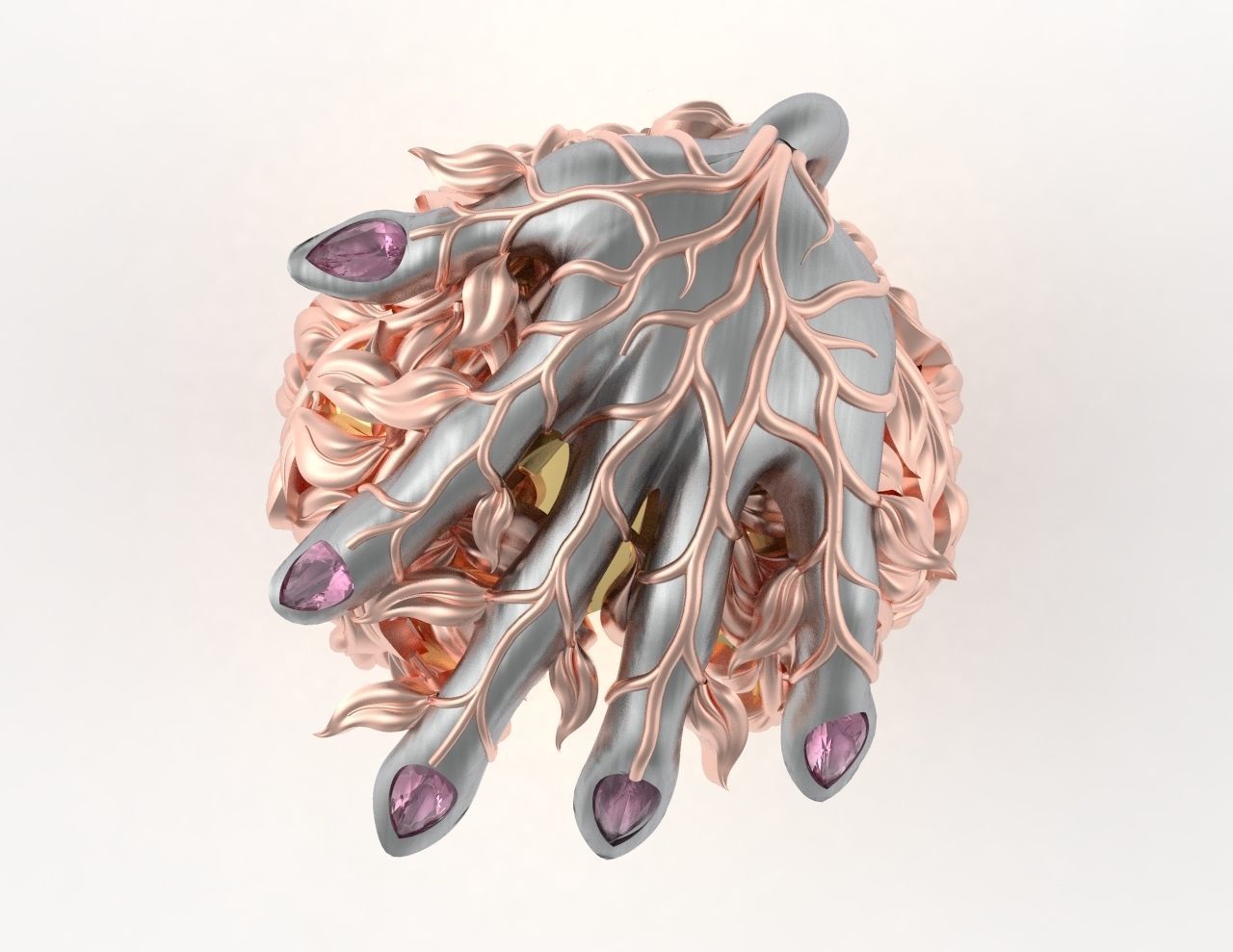 Witch Hand Ring 3D print model_1