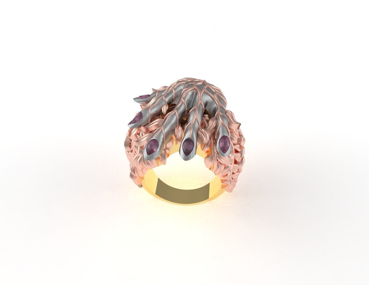 Witch Hand Ring 3D print model_3