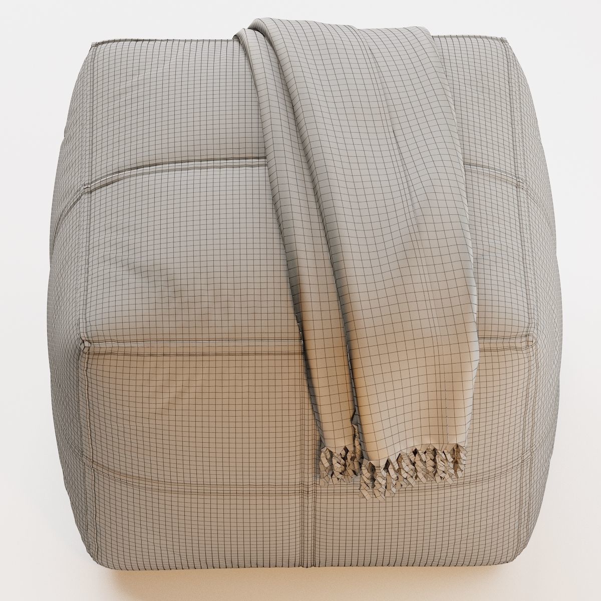 Pouf Fabric 3D model_4