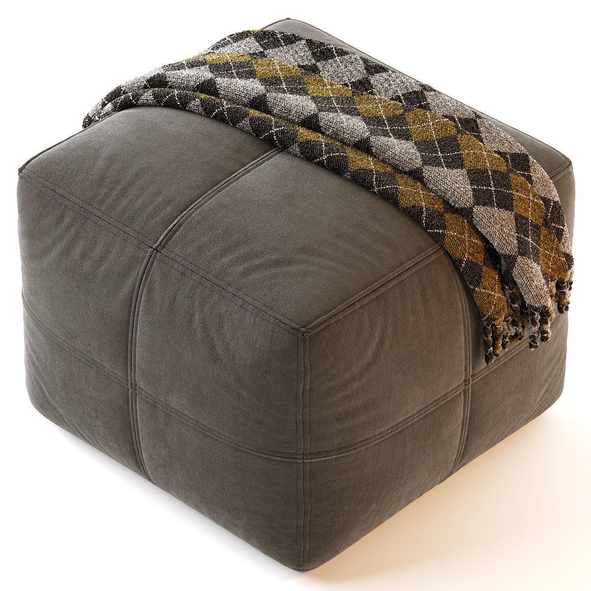 Pouf Fabric 3D model_2