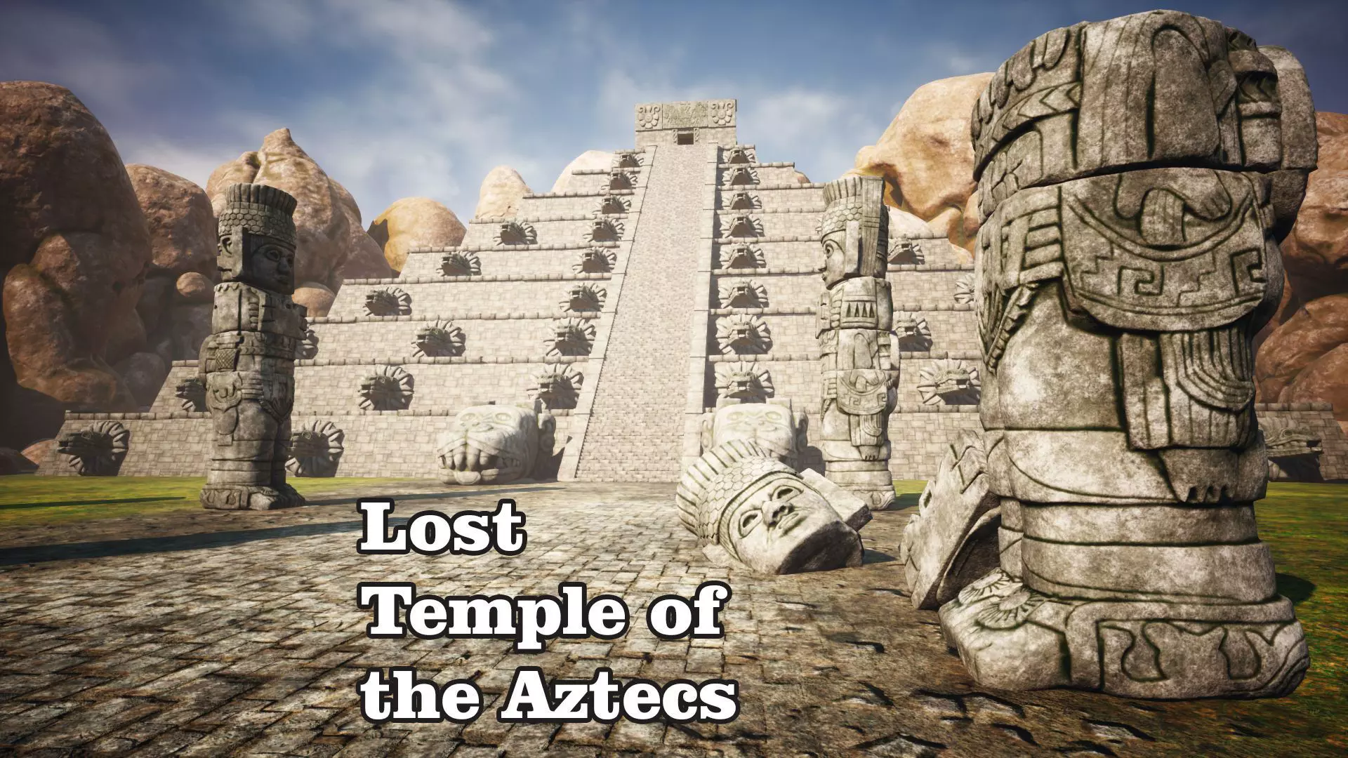 Lost Temple of the Aztecs Low-poly 3D model_0