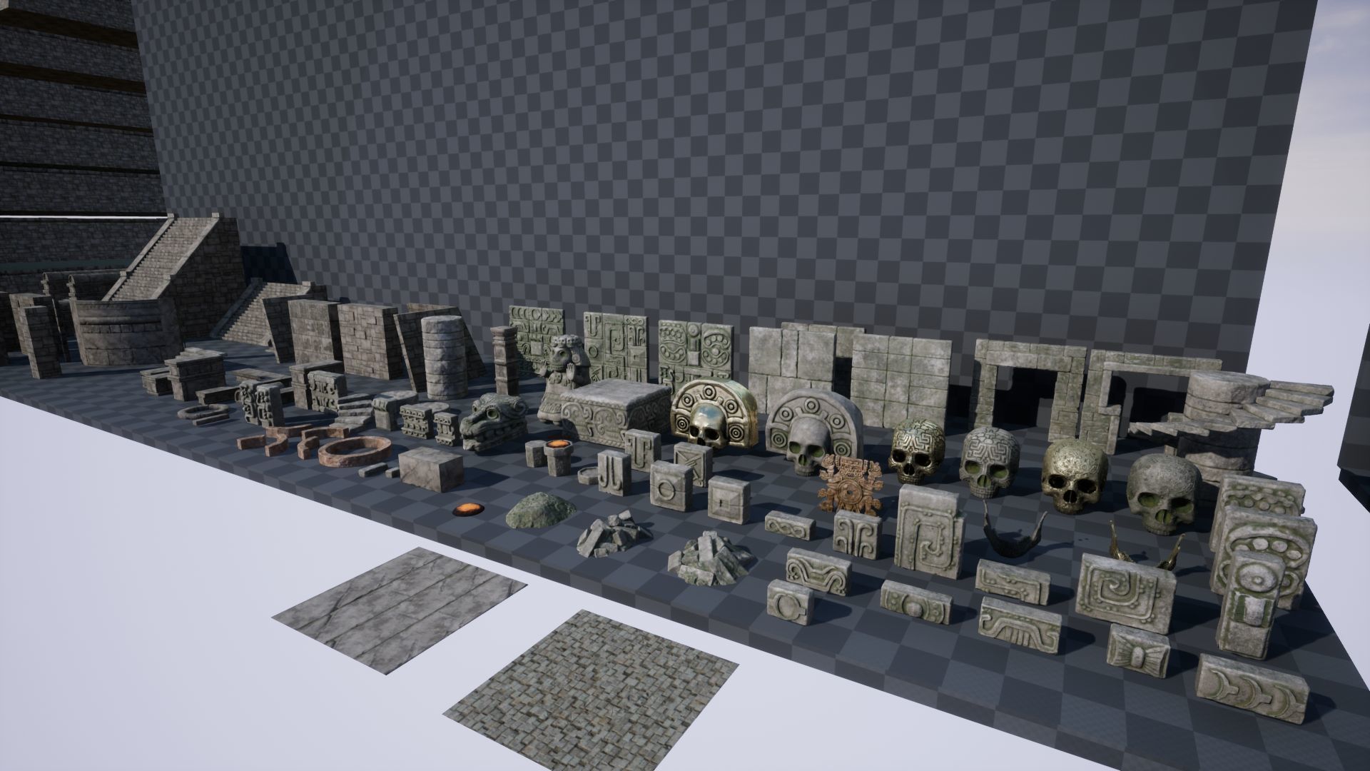 Lost Temple of the Aztecs Low-poly 3D model_23