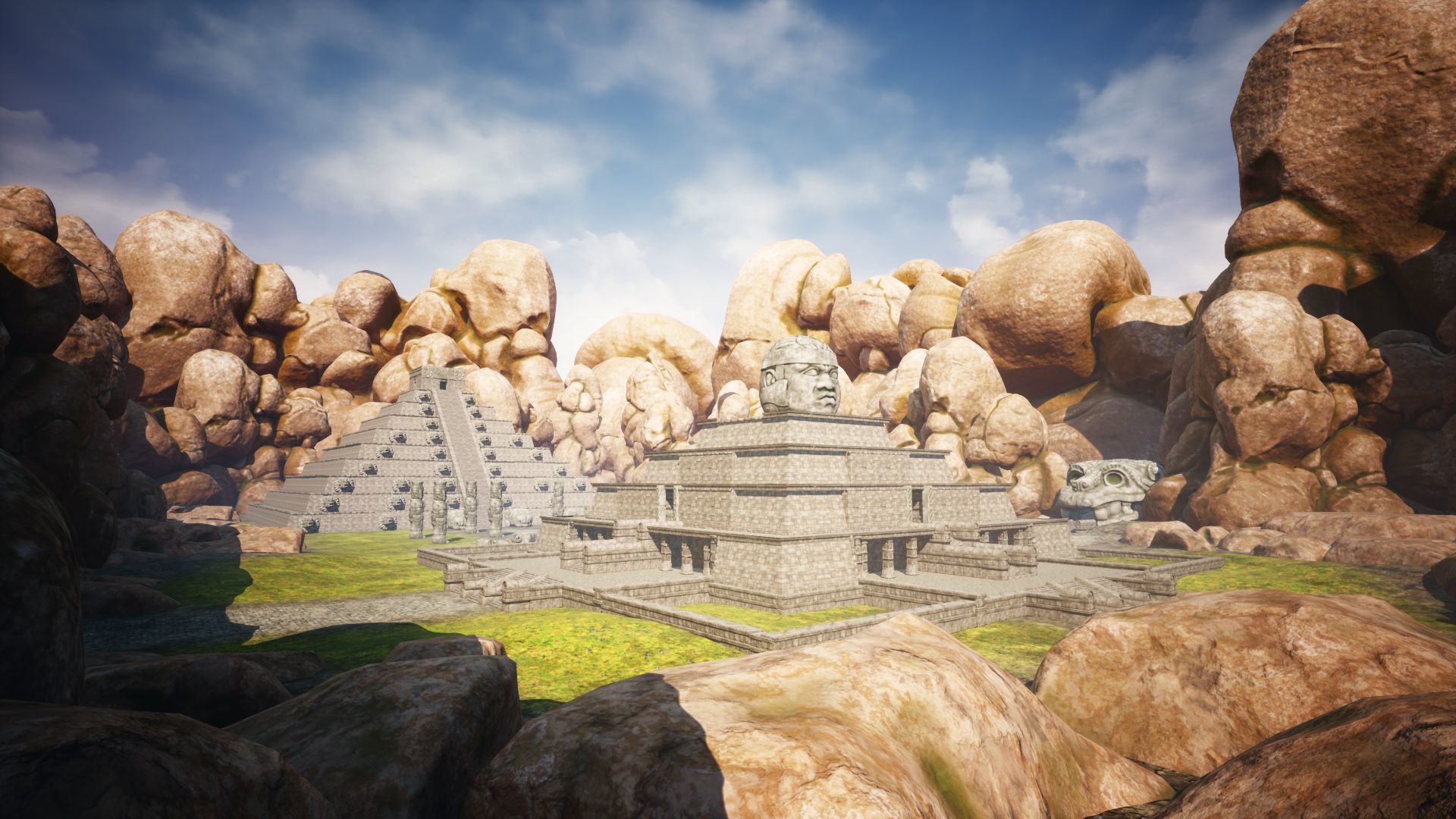 Lost Temple of the Aztecs Low-poly 3D model_21