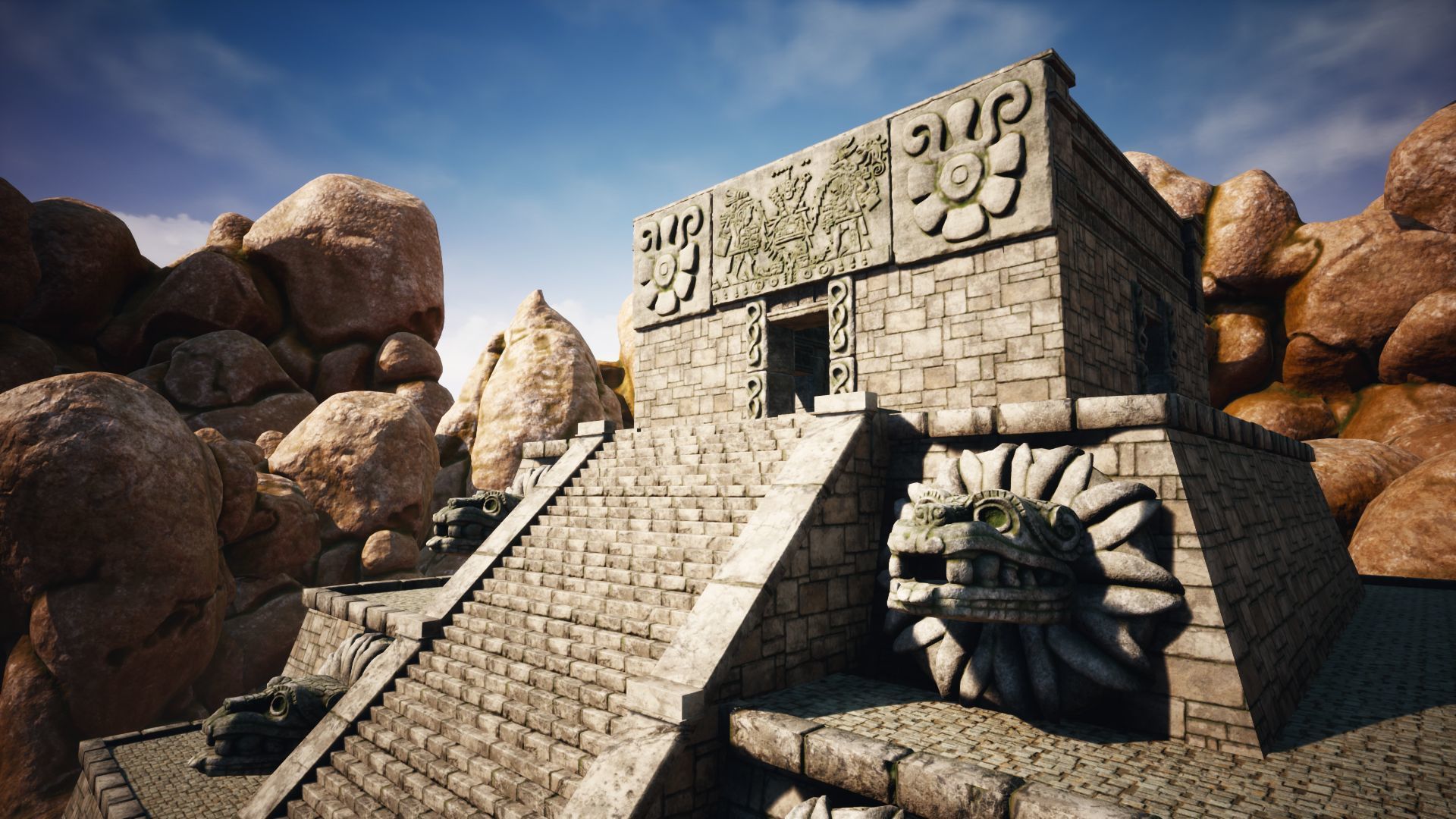 Lost Temple of the Aztecs Low-poly 3D model_20
