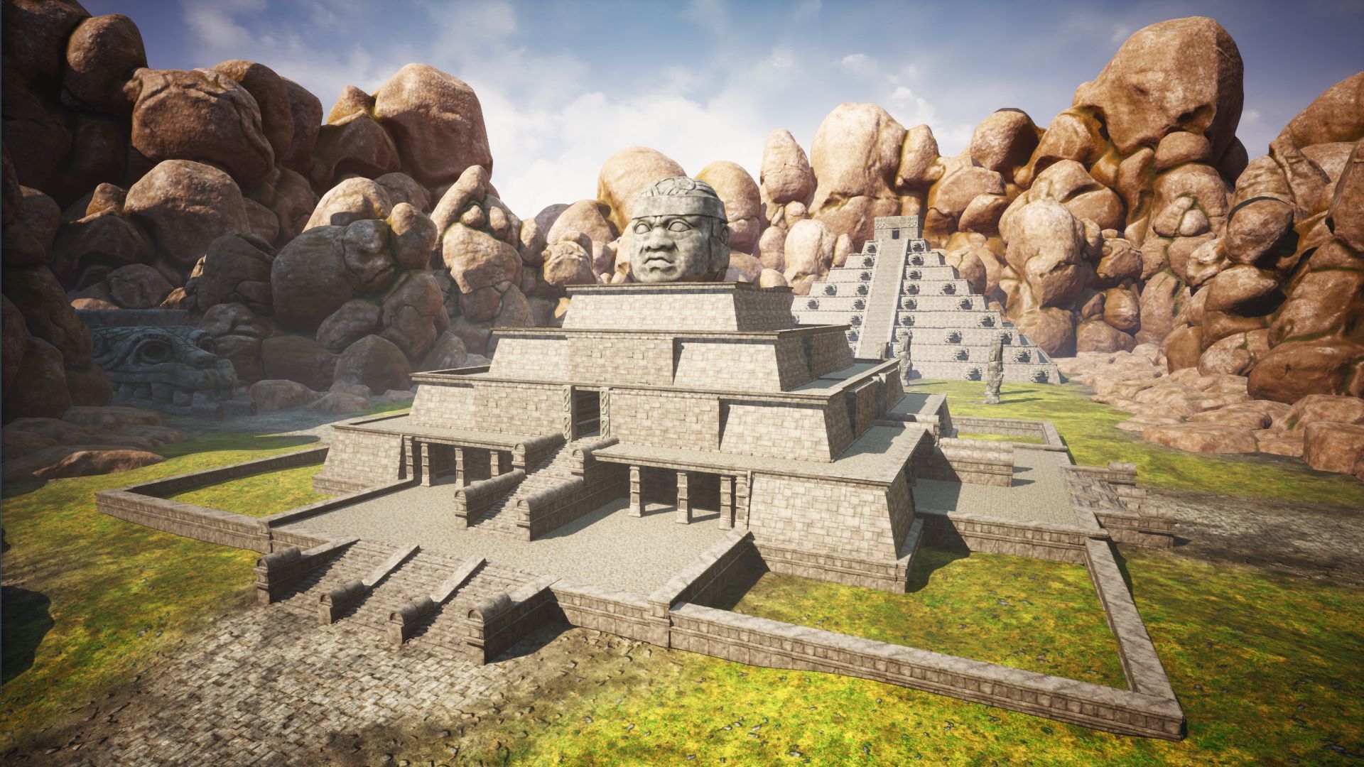 Lost Temple of the Aztecs Low-poly 3D model_6