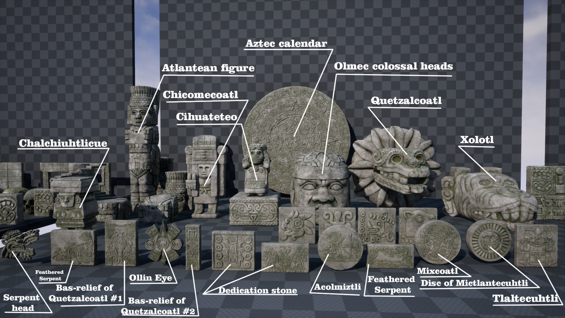 Lost Temple of the Aztecs Low-poly 3D model_13