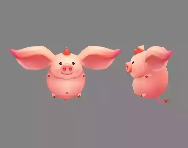 Cartoon piggy - Flying Pig