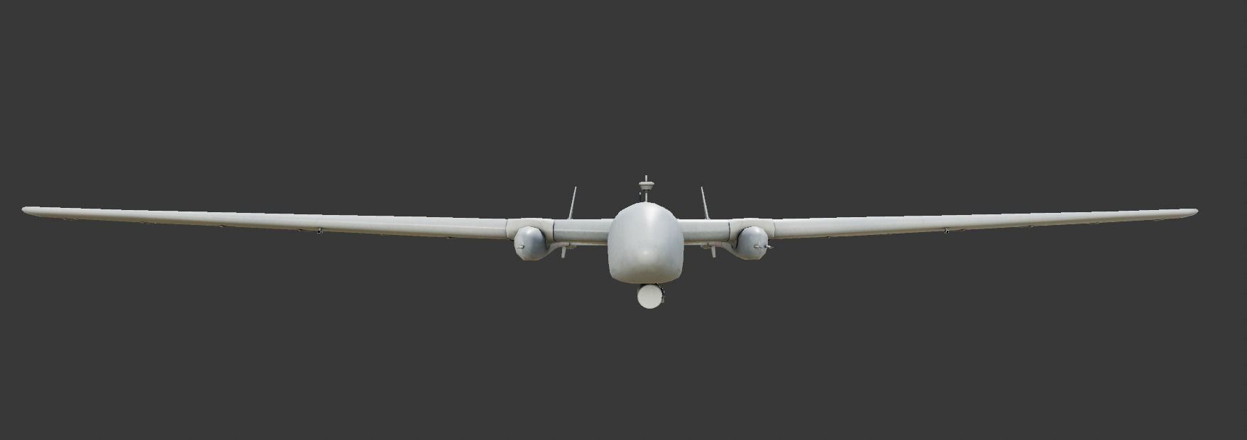 Heron TP UAV Low-poly Low-poly 3D model_2