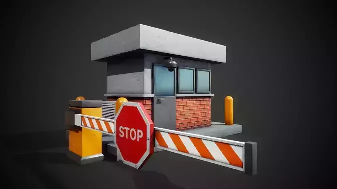 Security Booth - Tutorial Included Low-poly 3D model
