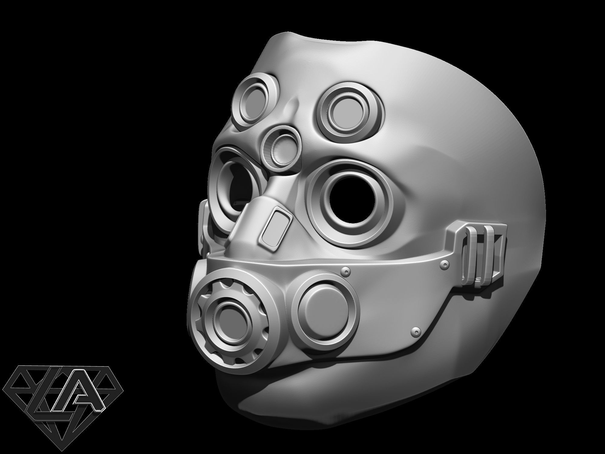 TitanFall 2 Pilot Sci fi mask 3D print model_8