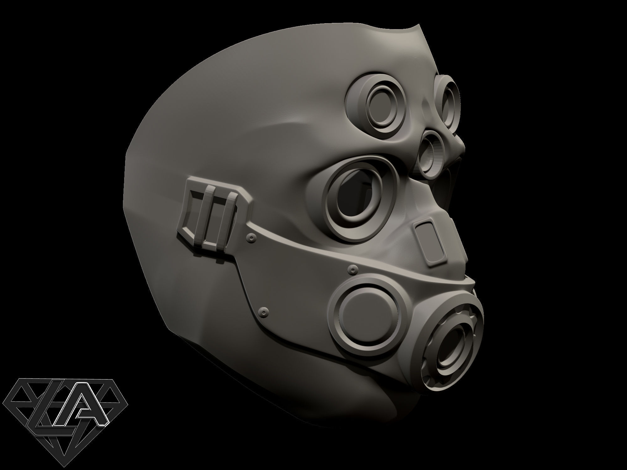 TitanFall 2 Pilot Sci fi mask 3D print model_5