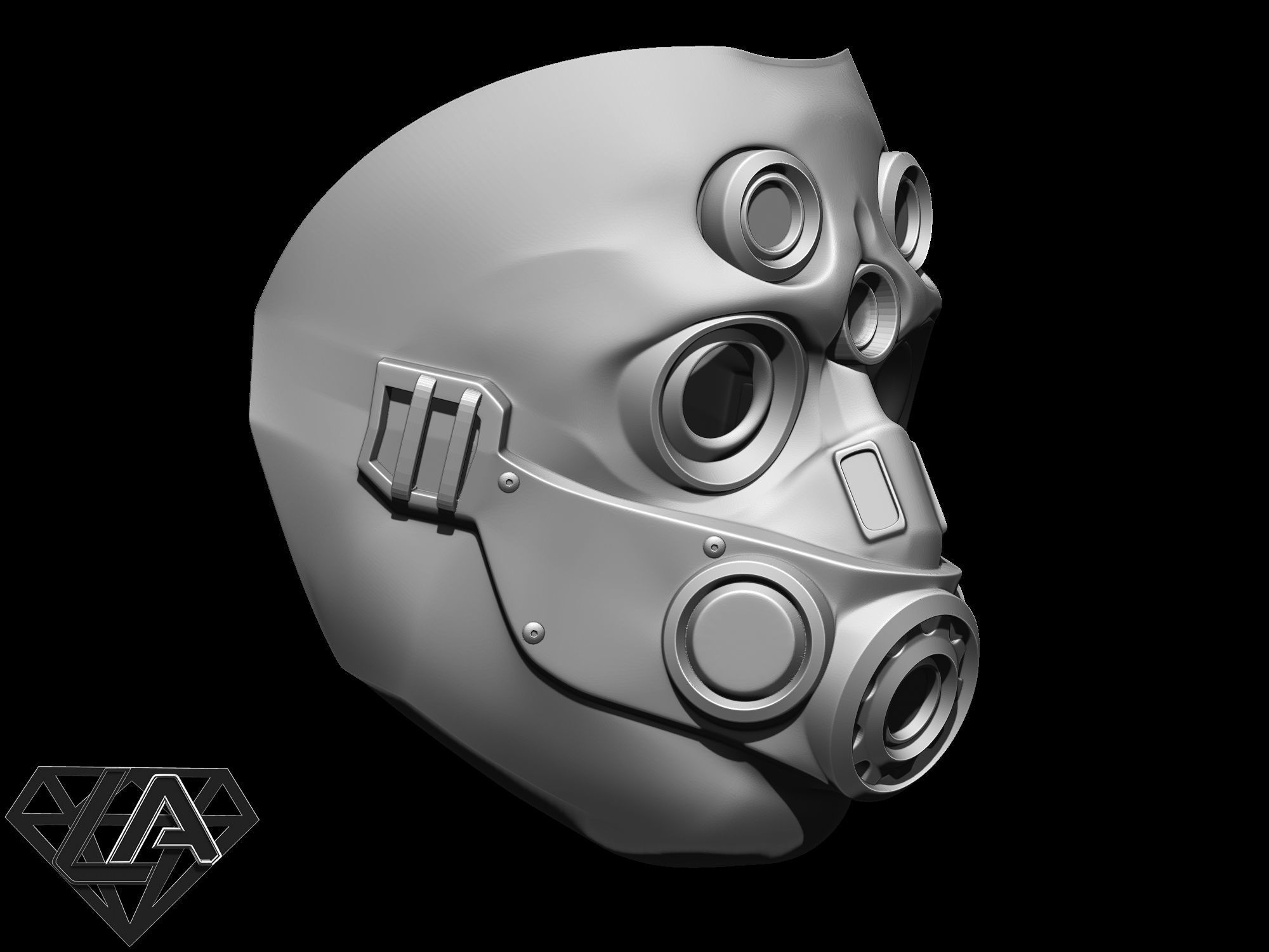 TitanFall 2 Pilot Sci fi mask 3D print model_4