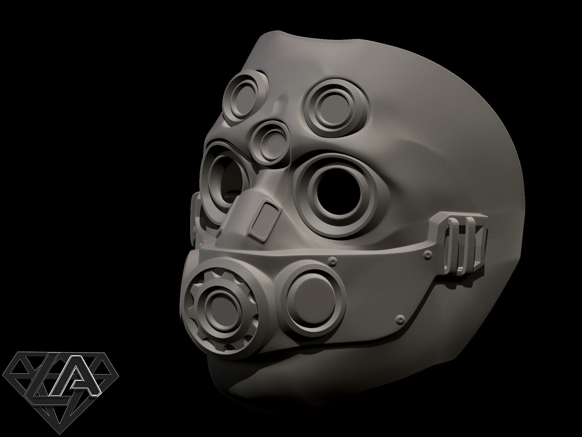 TitanFall 2 Pilot Sci fi mask 3D print model_9