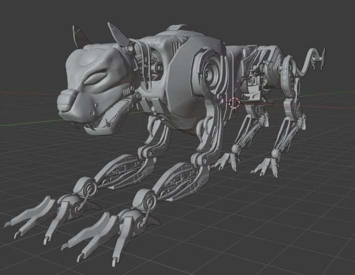 Sci-Fi Mecha Panther 3D model_9