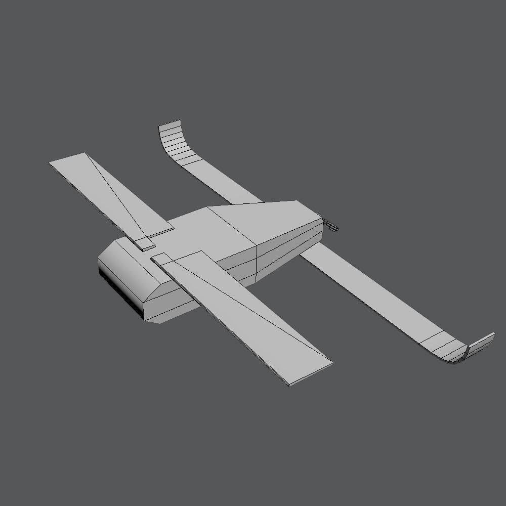 Perdix UAV Low-poly Low-poly 3D model_3