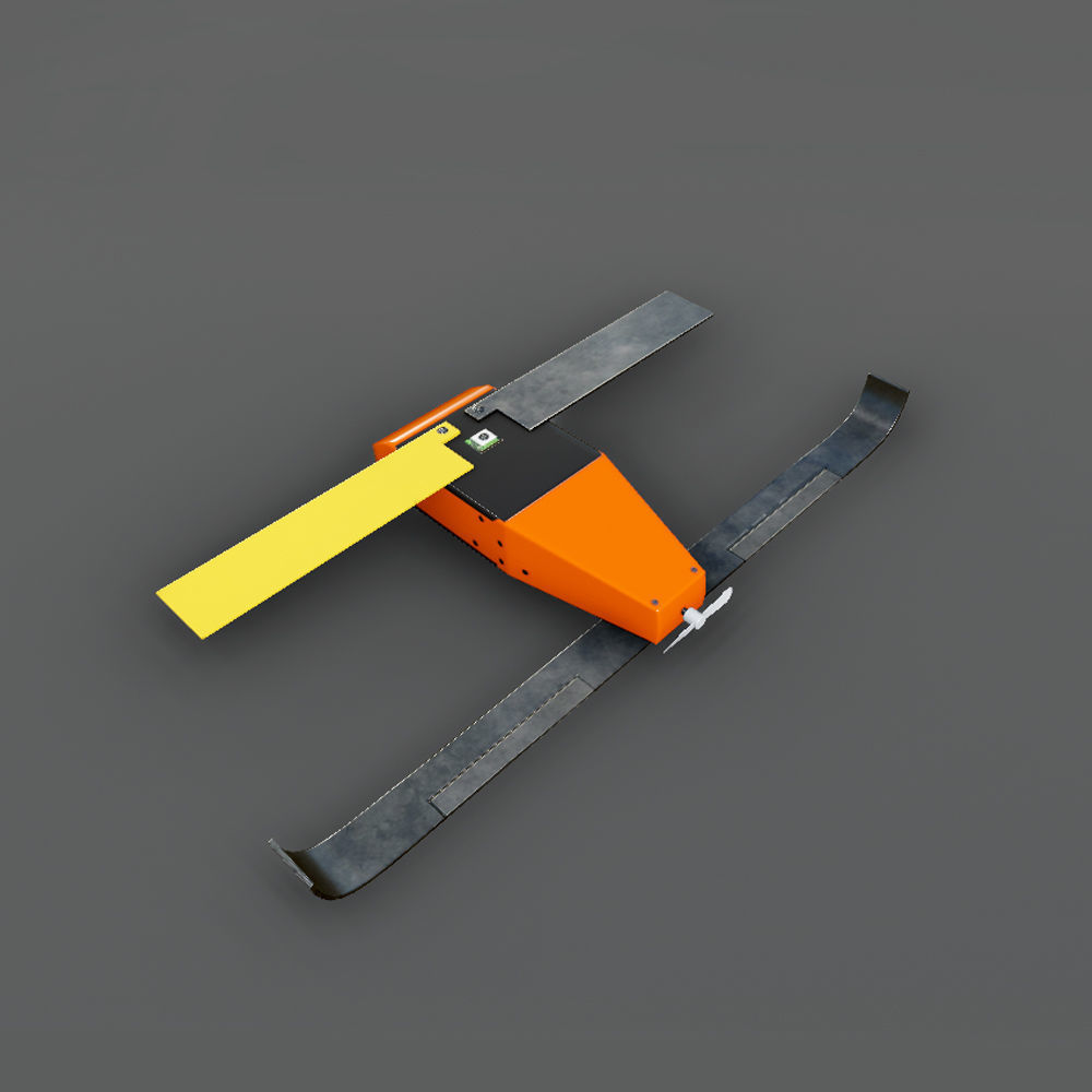 Perdix UAV Low-poly Low-poly 3D model_1