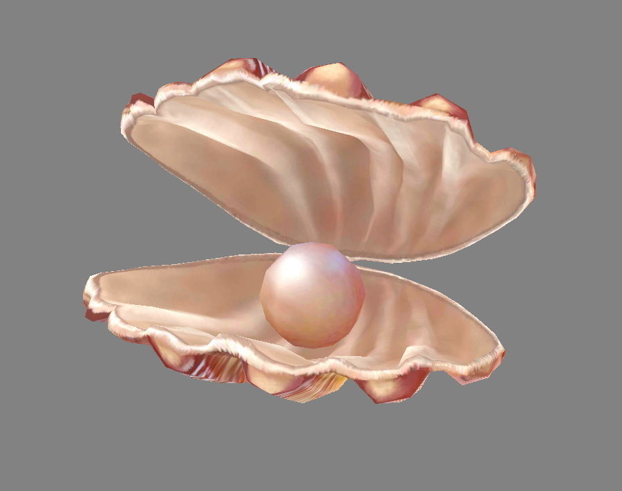 Pearls and shells - mussels Low-poly 3D model_1