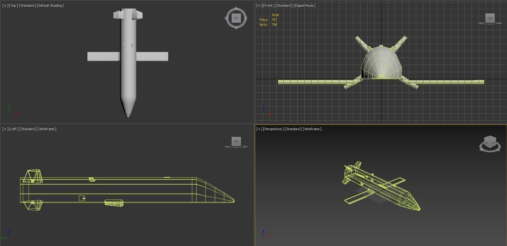US Gremlins UAV Low-poly Low-poly 3D model_4