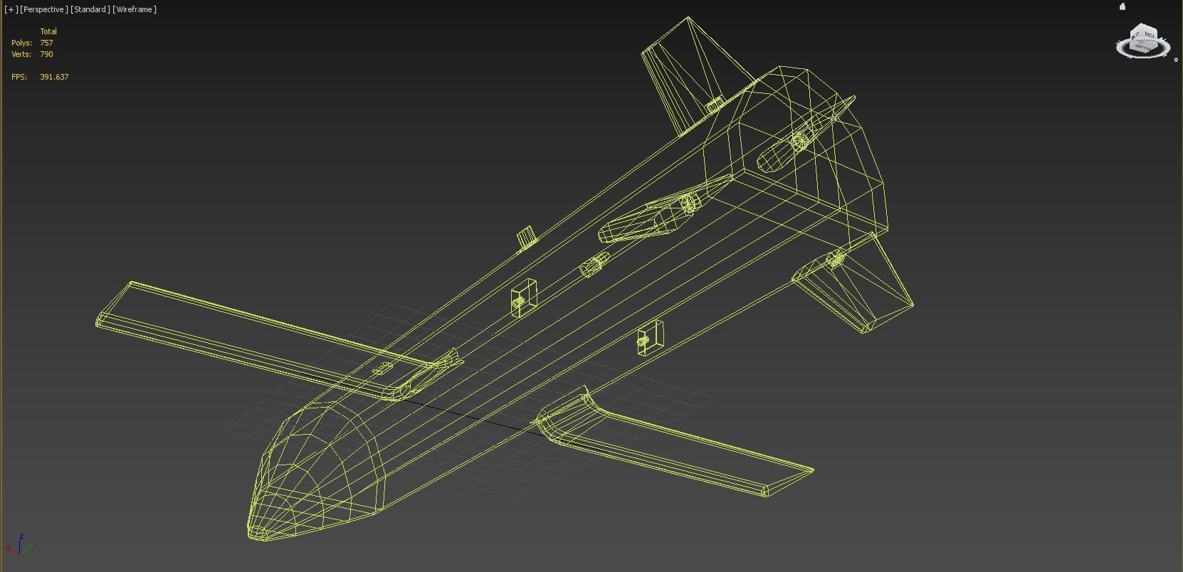 US Gremlins UAV Low-poly Low-poly 3D model_3
