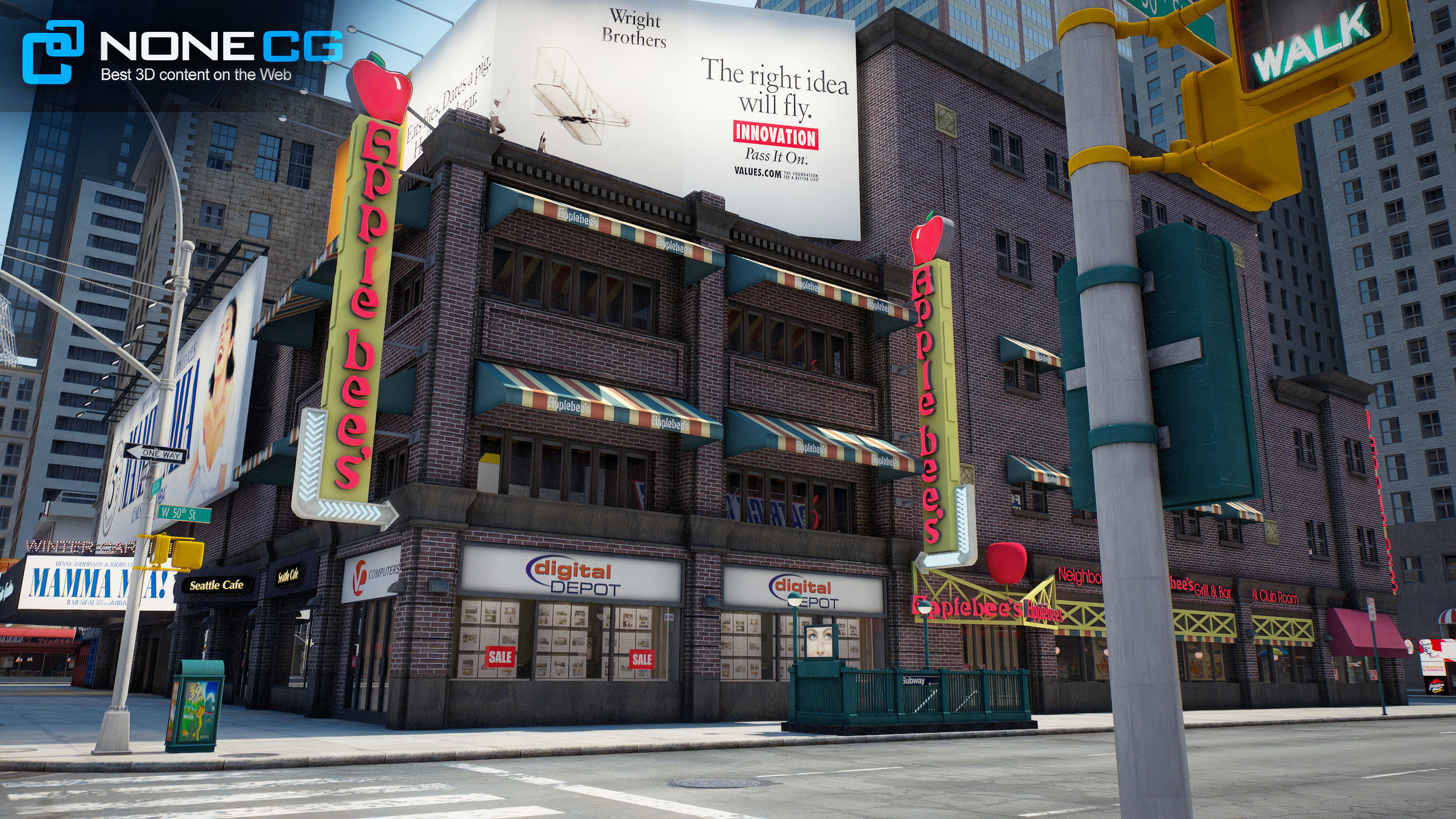 NYC Broadway V2 3D model_6