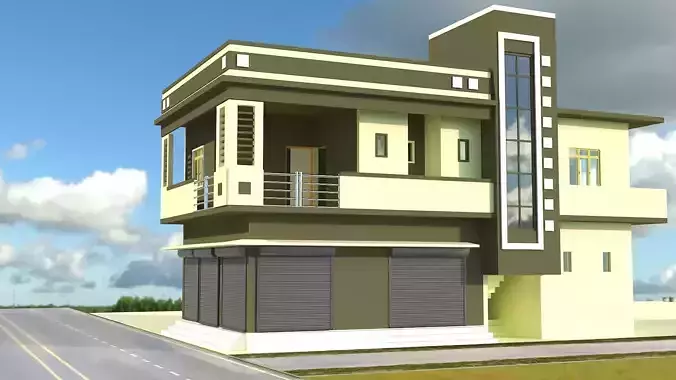 3d elevation residential