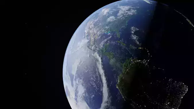 Realistic earth african continent at night