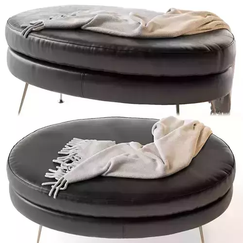 Pietro Mid-century Oval Ottoman 3D model