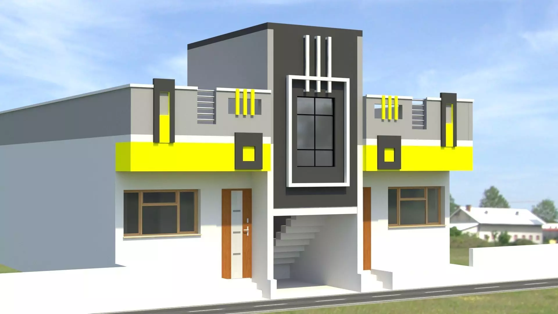 House design in hyderabad 3D model_0