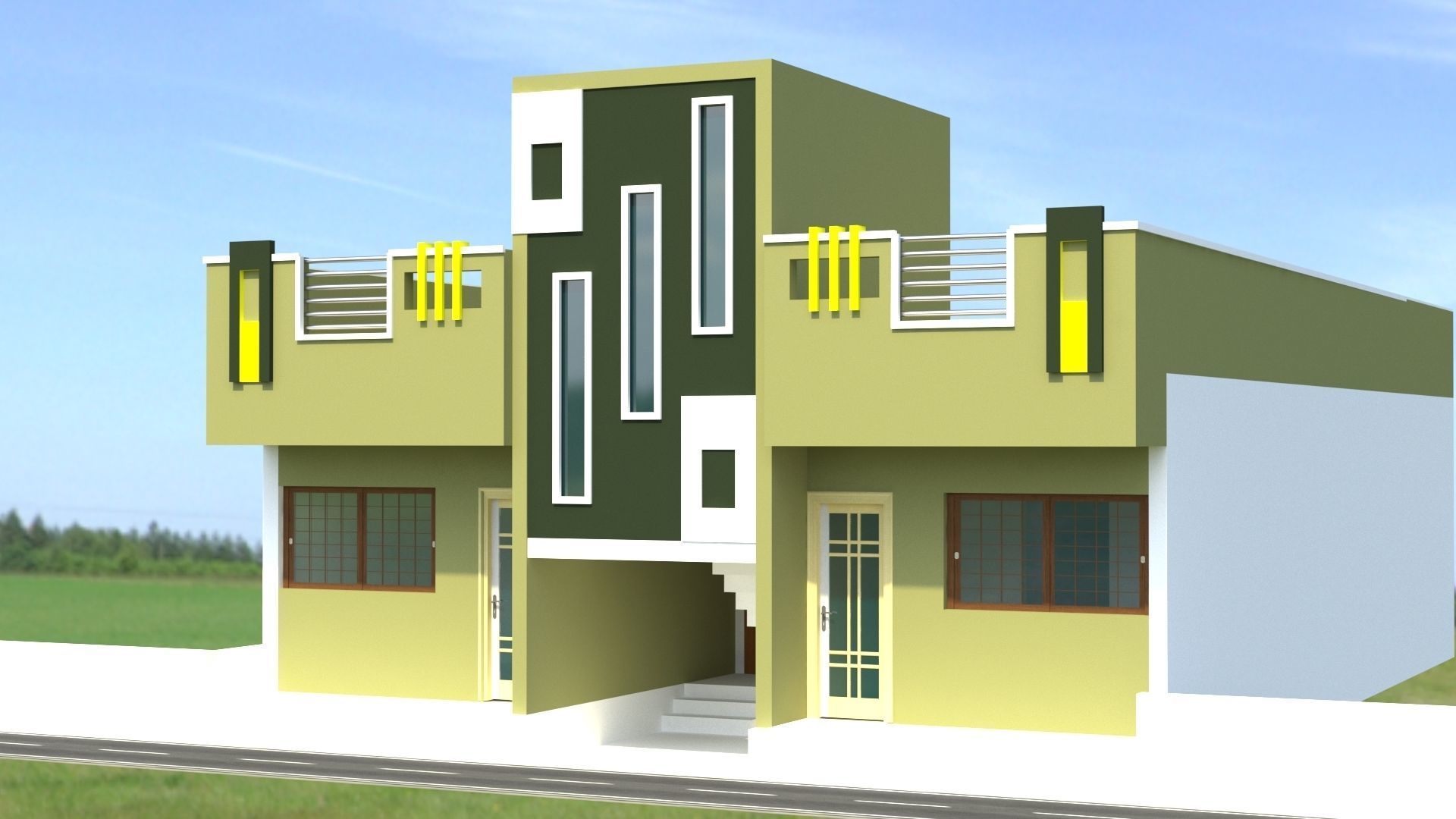 House design in hyderabad 3D model_3