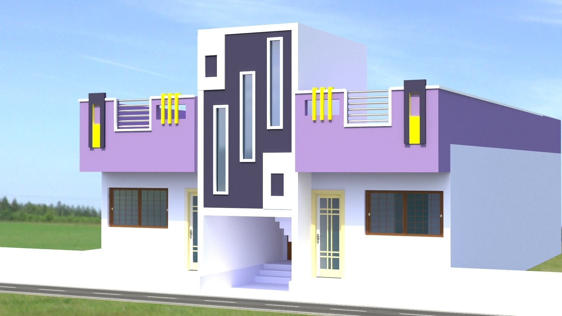 House design in hyderabad 3D model_2