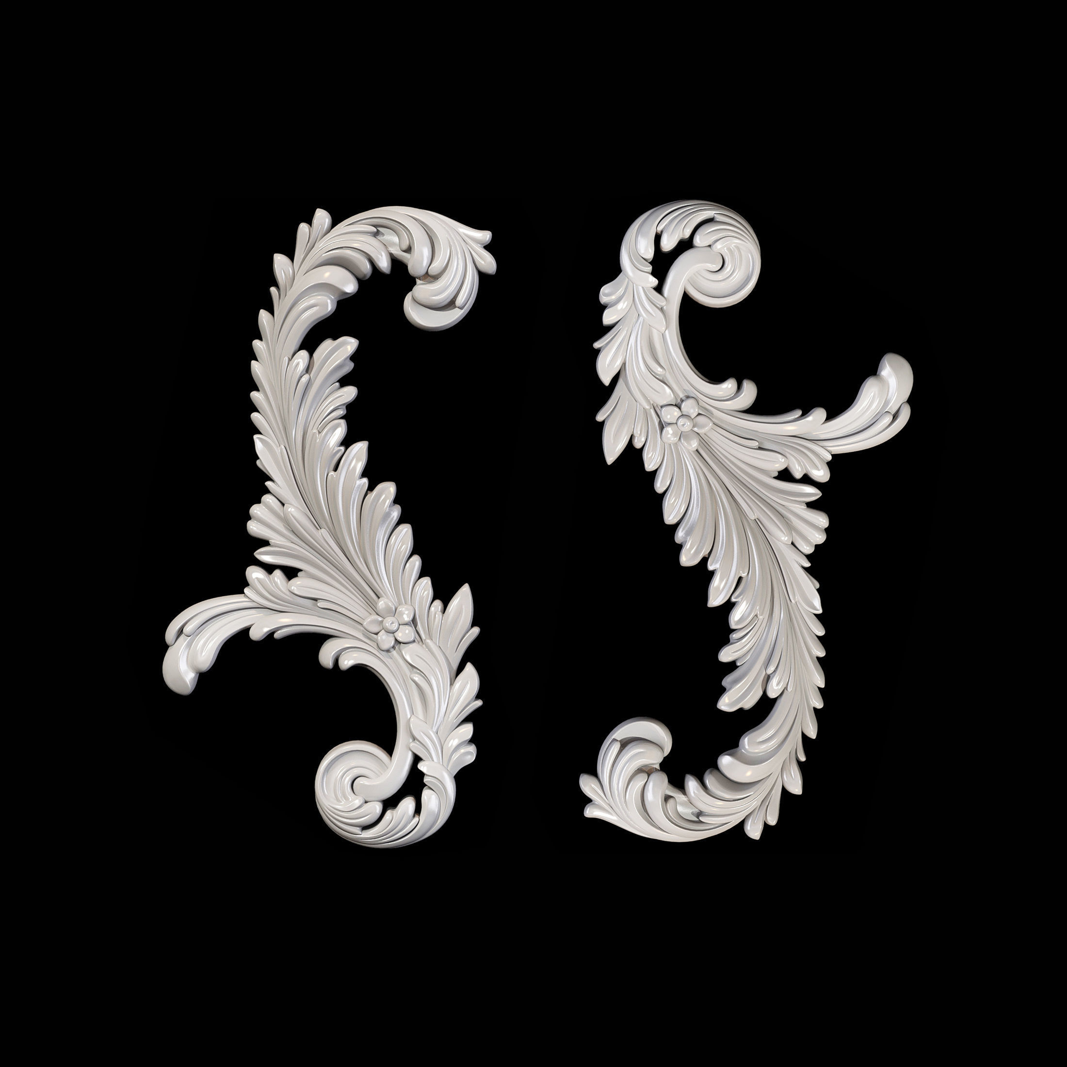 Classic carved 075 3D model_4