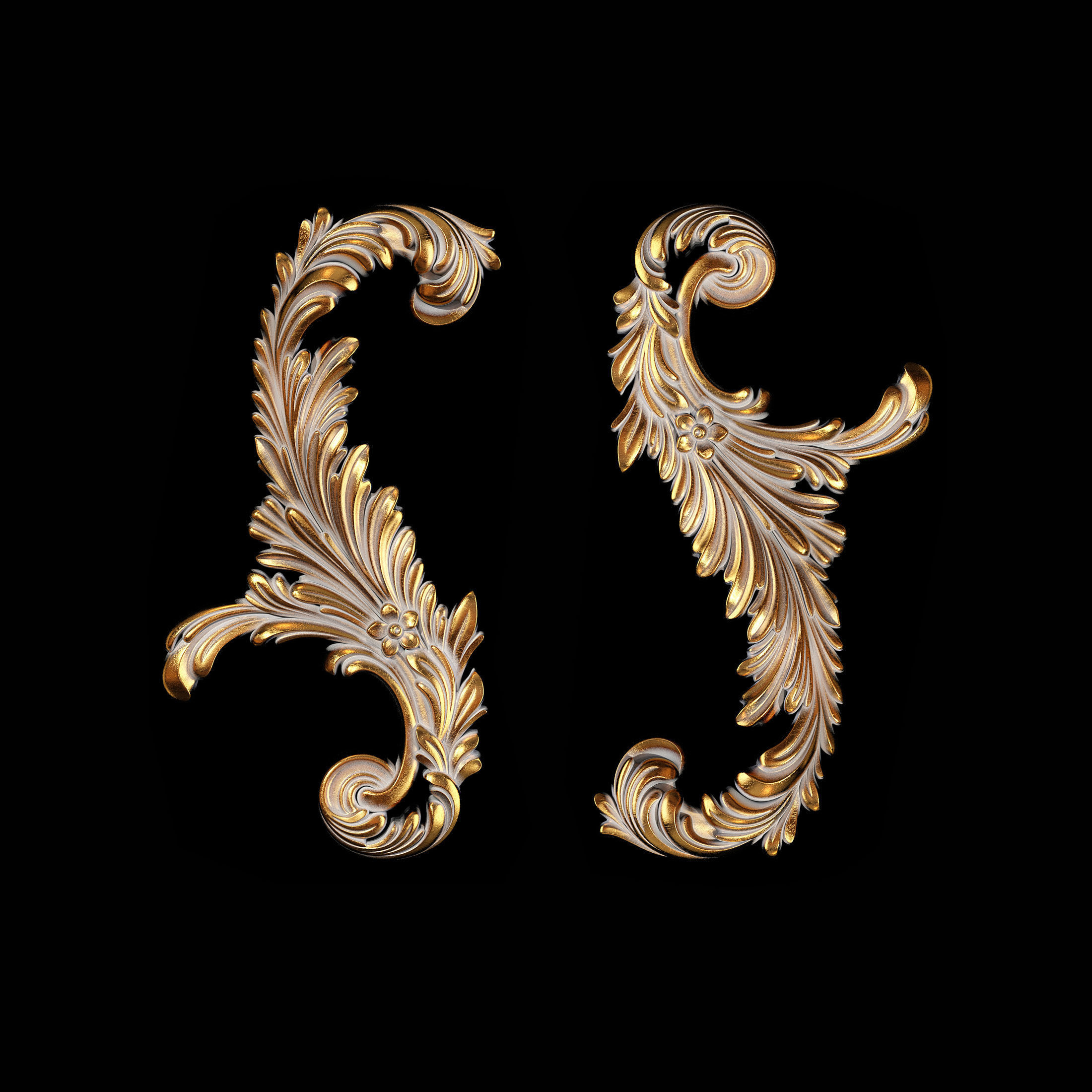 Classic carved 075 3D model_2